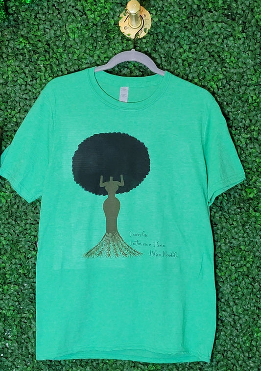 Short Sleeve Tee "I Never Lose. I Either Win Or Learn." Nelson Mandela